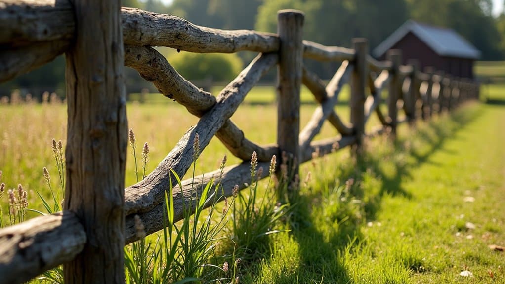 rustic wooden boundary structures