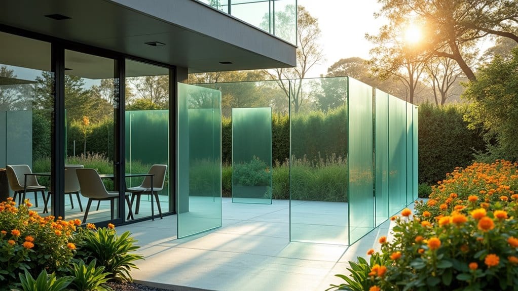 stylish glass panel fencing