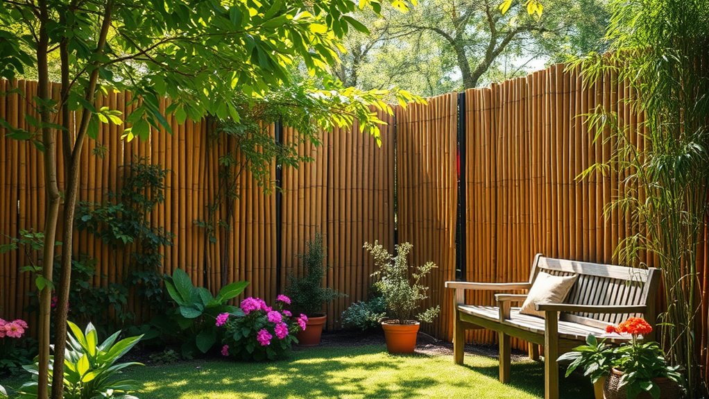 sustainable bamboo garden barrier