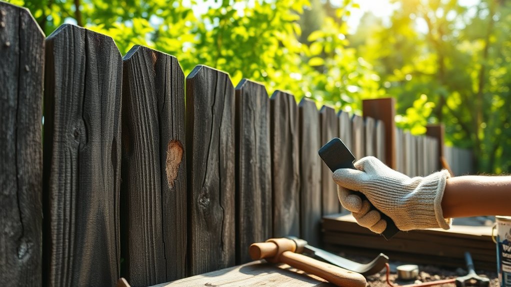 removing rotting fence wood