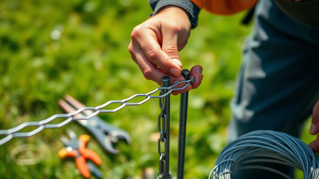 repairing chain link fabric