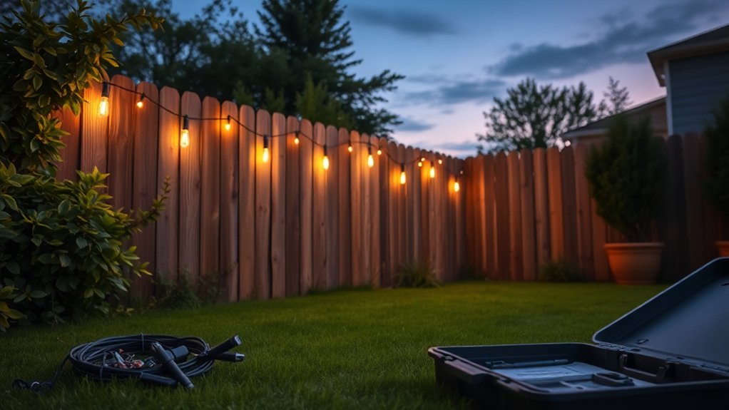 plan fence lighting layout