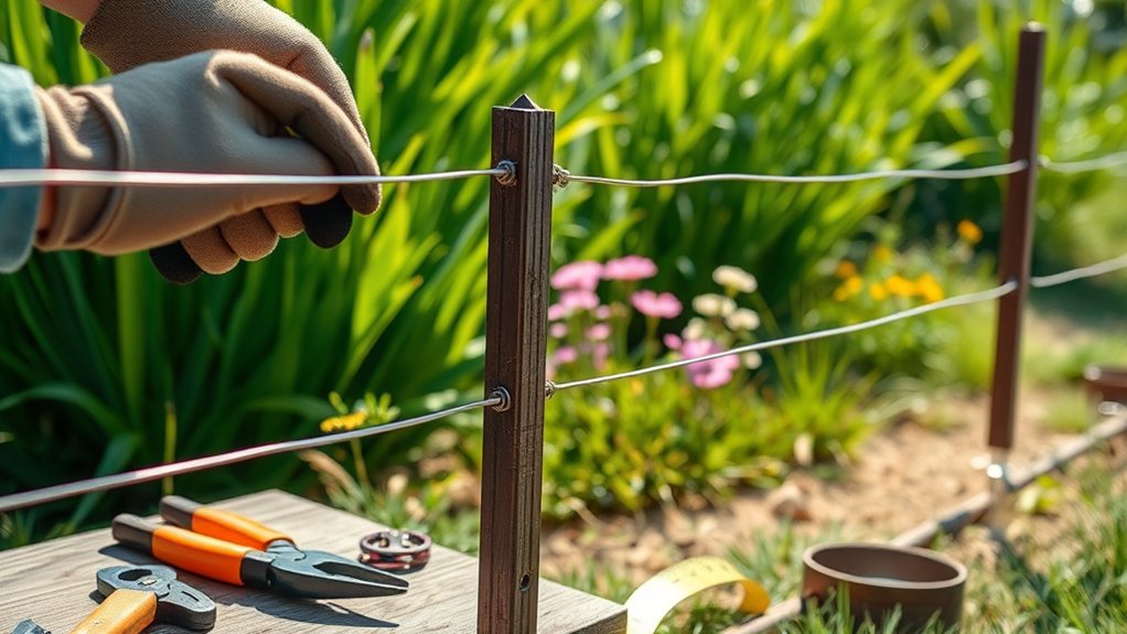 portable wire fence assembly