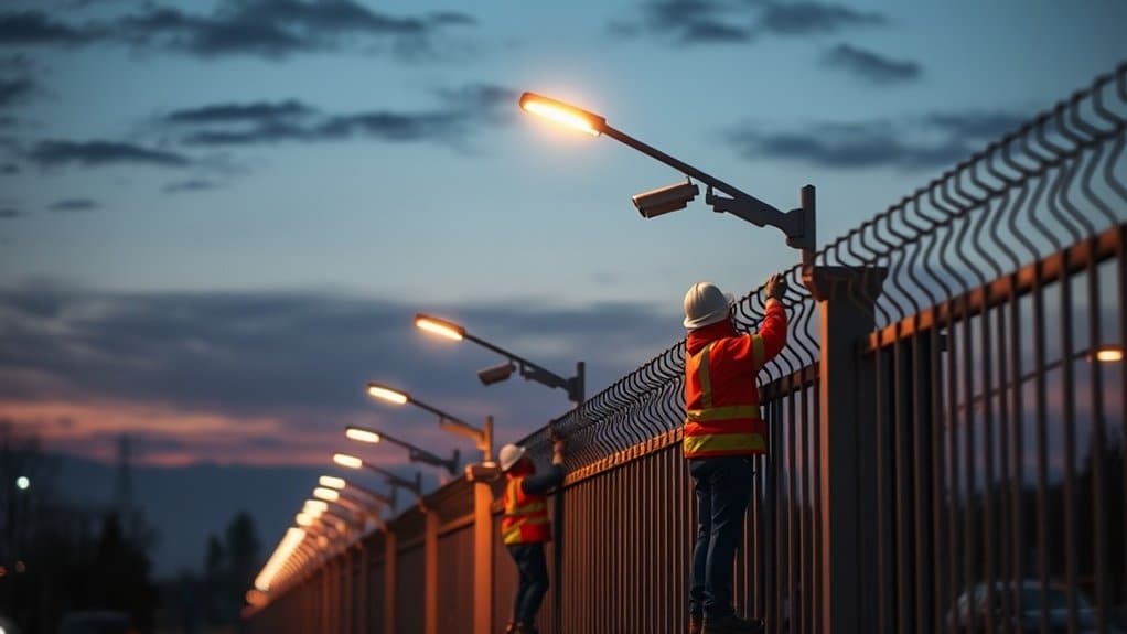 strategic fence light placement
