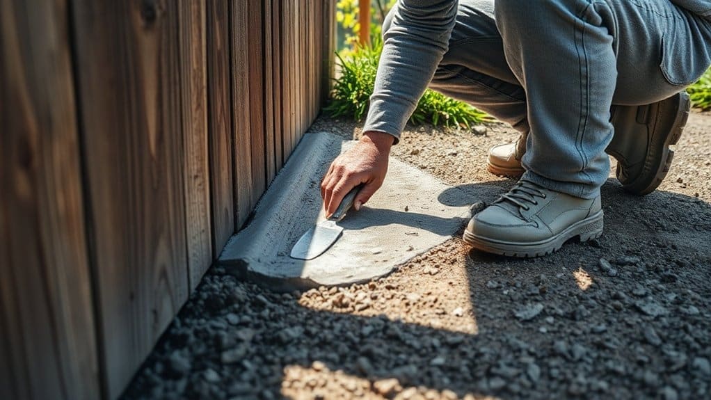 strengthening fences with concrete