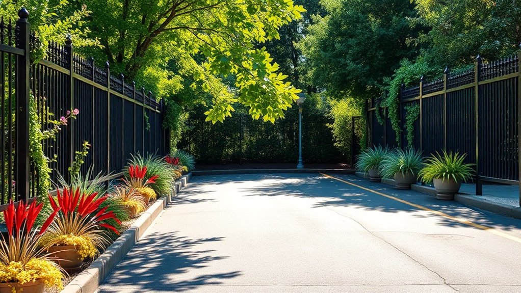 landscaping enhances fencing aesthetics