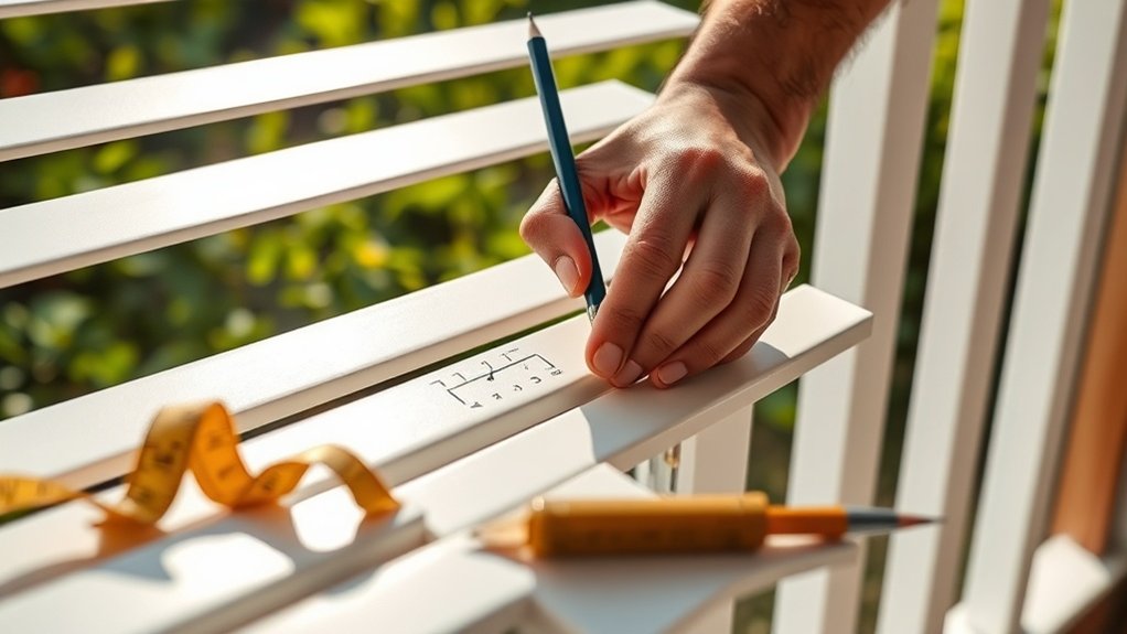 measuring and marking slats