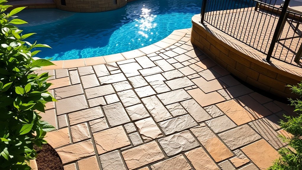 natural stone pool decking